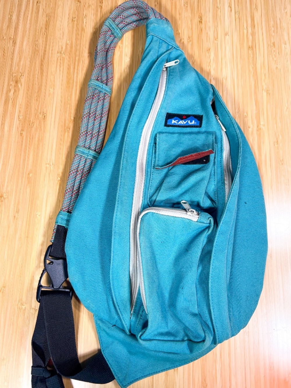 KAVU Rope Sling Bag | Teal Blue Crossbody Backpack